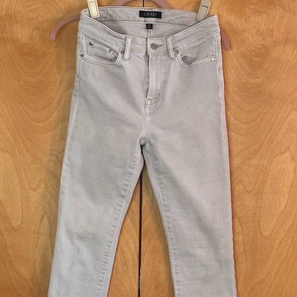 Ralph Lauren 2P Straight Crop Jeans in Off White